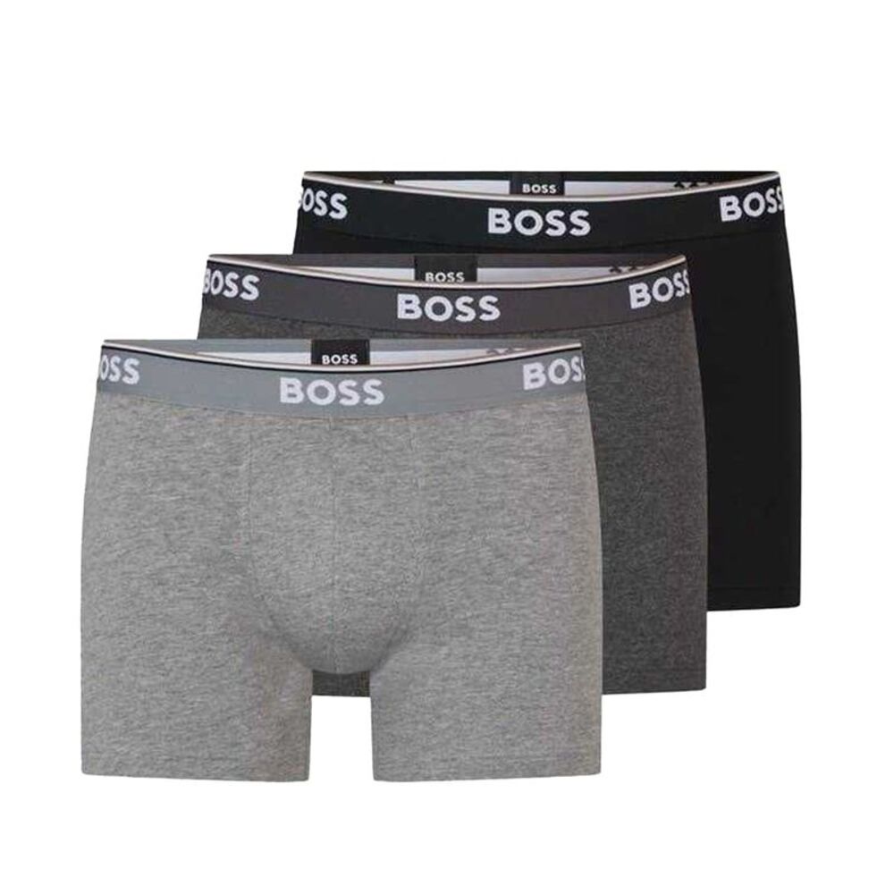 Boss Mens Boxer Shorts (Pack of 3) / Black/Charcoal/Gray